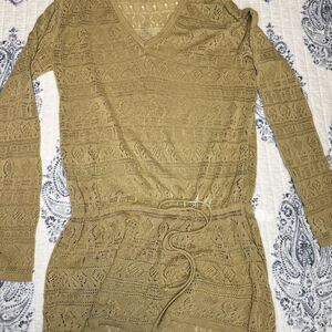 Lace Knit top in golden tan